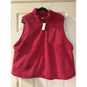 Maurice’s Pink Soft Faux Fur Zipper Vest With Pockets Size 2X